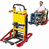 Silla de Ruedas eléctrica, Carretilla para Sacos Carretilla para Subir Escaleras Eléctrica, Carro Móvil para Subir Escaleras Plegable para Trabajo...