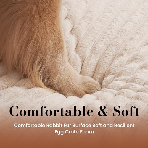 Dog Beds for Large Sized Dog, Orthopedic Pet Bed with Waterproof Lining, Soft Short Plush Surface & Egg Crate Foam, Machine Washable Pet Bed with Removable Cover & Anti Slip Bottom - Image 5