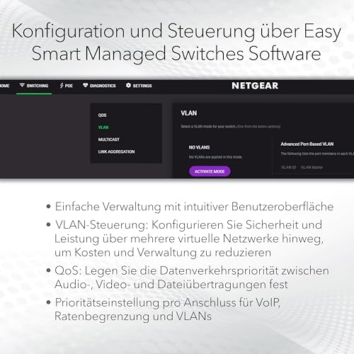 NETGEAR 5-Port Multi-Gigabit Ethernet Plus Switch (MS305E) – Managed, mit 5 x 1G/2,5G, Desktop- oder Wandbefestigung und eingeschränktem Schutz über 5 Jahre