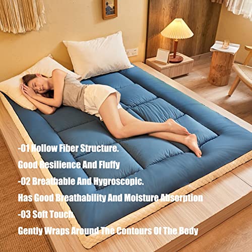 YIbing Futon matras, super Japanse vloermatras, 10 cm vouwen dikker Tatami vloermat draagbaar, camping matras slaapmat vloer lounge bank, matrassen futon, E6,150 x 200 cm - Afbeelding 7