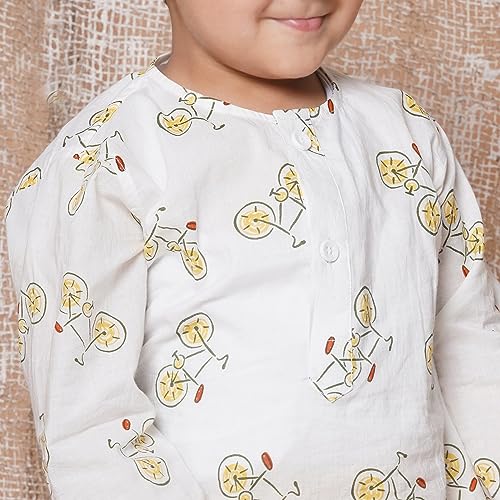 Image of AJ DEZINES Kids Ethnic Wear Pure Cotton Dhoti Kurta Set For Boys