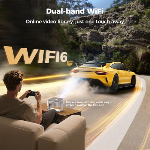 ELEPHAS 4K Smart Projector with WiFi and Bluetooth - Compatible with Google TV, Netflix, Prime Video, YouTube, Dolby Audio, Auto Focus & Keystone, 270° Rotatable, Video Projector for Indoor/Outdoor - Image 6