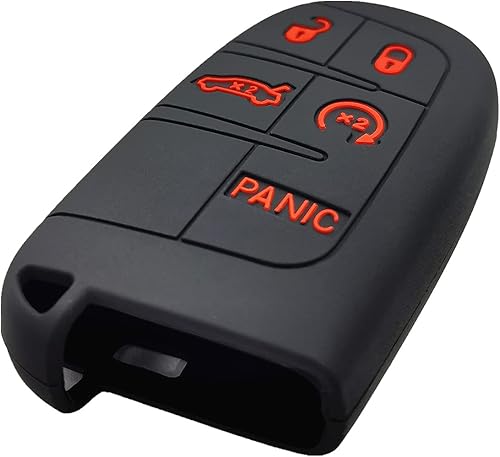 Miniatura 4 de Funda de goma de silicona para llavero compatible con Chrysler 200 300 Dodge Challenger Charger Dart Durango Journey Fiat 500 L X Jeep Cherokee