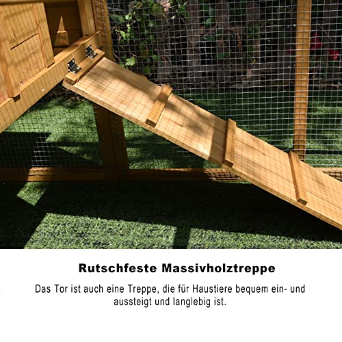 ZAZOLI Hühnerstall Holz Hühnerhaus, witterungsbeständig Hühnerkäfig mit Nistkasten, Abschließbare Tür, ausziehbarem… – Bild 7