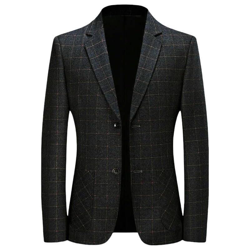 Veste de loisirs homme à carreaux mi-saison confortable sans plis