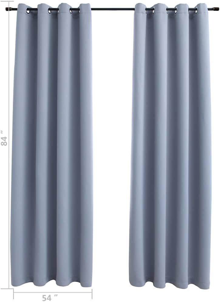 vidaXL Curtains 2 Pcs, Blackout Curtains for Bedroom Living Room, Window Blinds with Rings, Darkening Curtains Drapery, Gray Fabric