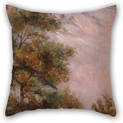 MeiGi Oil Painting Thomas Churchyard - Landscape With Trees And A Figure (recto) Cushion Covers 20 X 20 Inches / 50 By 50 Cm Gift Or Decor For Indoor Lover Bf Play Room Adults Home Theater - Twin S