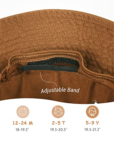Toddler Bucket Hat Upf 50+ Sun Protection Cotton Hat For Kids Cute Bucket Sun Hat For Boys Girls Summer Brown #TOP3