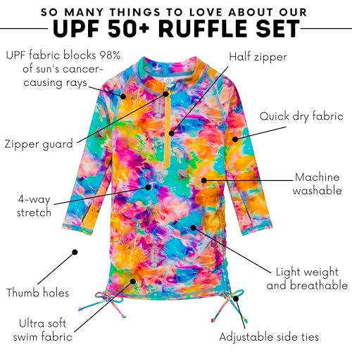Image of SwimZip Girls' Long Sleeve Swim Dress Cover Up Swimsuit - UPF 50+ Sun Protection