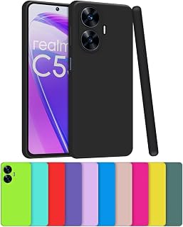 Capa Capinha Case Compatível Realme C55 Silicone Aveludada Com Proteção De Câmera (VERDE HORTELA)