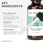 Dr. Brenner Vitamin C Serum for Face with 20 L-ascorbic Acid, Ferulic Acid, Vitamin E and Hyaluronic Acid - Image 2