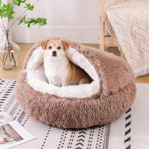 SHJOEE Letto soffice per Cani a Forma di Conchiglia Cuccia per Gatti da 50 cm Calmante Soffice Peluche Letto per Animali Domestici Divano per Lettino Gatto Cesto per Gatto e Cane