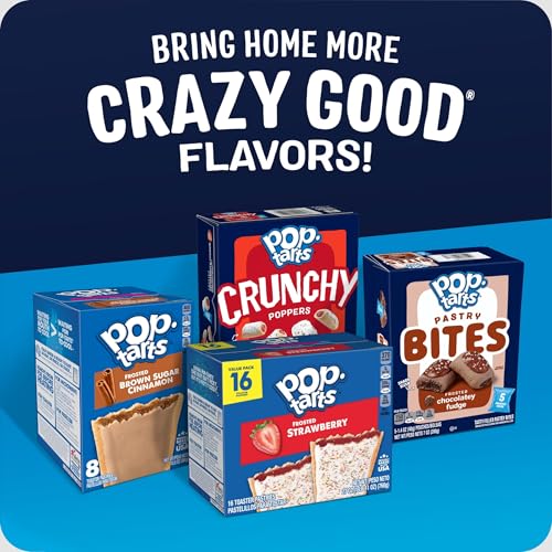 Image of Pop-Tarts Baked Pastry Bites, Kids Snacks, School Lunch, Frosted Strawberry (5 Boxes, 25 Pouches)