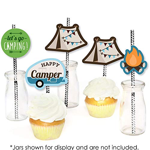 Pitillos decorativos de papel happy camper set 24 miniatura 4