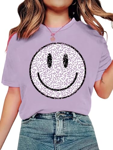 Image of SHENHE Girl's Summer Hawaiian Shirt Aloha Tropical Graphic Cute Crewneck Short Sleeve T Shirts Teen