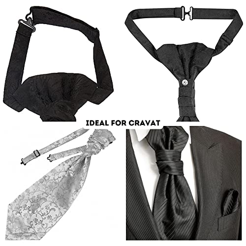 Pack of 6 Set Black Bow Tie Clips Hardware 7/8" Black Metal Adjustable Cravat Clip Fasteners Bow Tie 3-Piece Hardware Sets Hook Fastener for Necktie Strap Tie Accessories Adjustable Bow Tie Hardware4