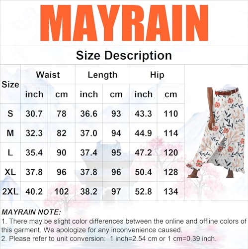 MAYRAIN Women Casual Cotton Linen Maxi Beach Skirts Ruffled Button Front Long Skirts Lightweight A Line Skirt4