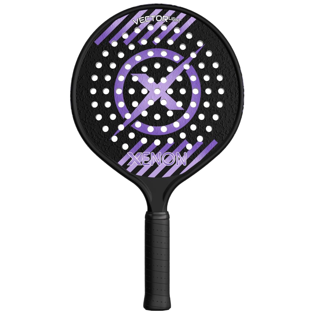 Vector Light Platform Tennis Paddle by Xenon Paddle, Oversize Head, Even Balance Point, Handle Weighted, Medium Firmness Foam Core, Power and Control, 4.25” Grip, Purple