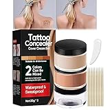 Chinoxia Tattoo-Cover-Up, Long Lasting Tattoo-Cover-Up-Makeup Waterproof, Natural Tattoo-Concealer for Tattoo/Scars/Even Skin Tone