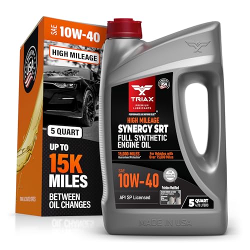 TRIAX Synergy SRT 10W-40 - Full Synthetic, Friction Modified Engine Oil - 20K Miles, API SP...