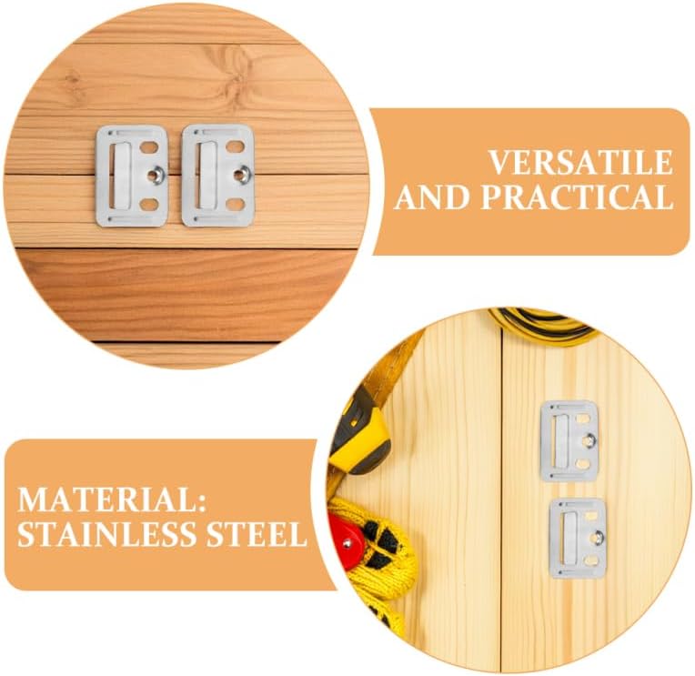 Ipetboom 100pcs Wall Panel Buckles Clips for Quick Installation - Stainless Steel Integrated Wall Furniture Clamps for Home Office Renovations Use - 1.89x1.34x0.16in