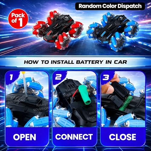 Image of RC Car 4 Wheel Drive Double Sided 4WD Smoke Stunt Drift Toy Car 360 Rotation Drift Toy for Kids of Age 14+ Racing Spray Rechargeable Battery Mist Effect