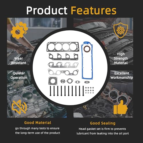Image of Head Gasket Set with Bolts, for Mazda B2500 1998 2.5L | for Ford Ranger 1995-1997 2.3L, for Ranger 1998 2.5L, HS8993PT7, CPWK417, HGB448, HGS448
