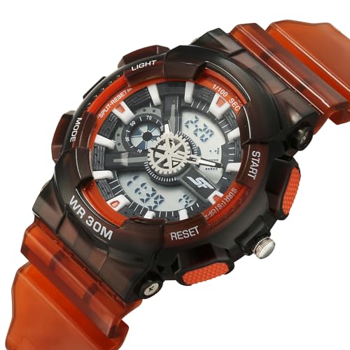 Image of SF Spectra Analog-Digital Green-Plastic Round Dial Dark Green A1Polyurethane Strap Men's Watch - NU77137PP10