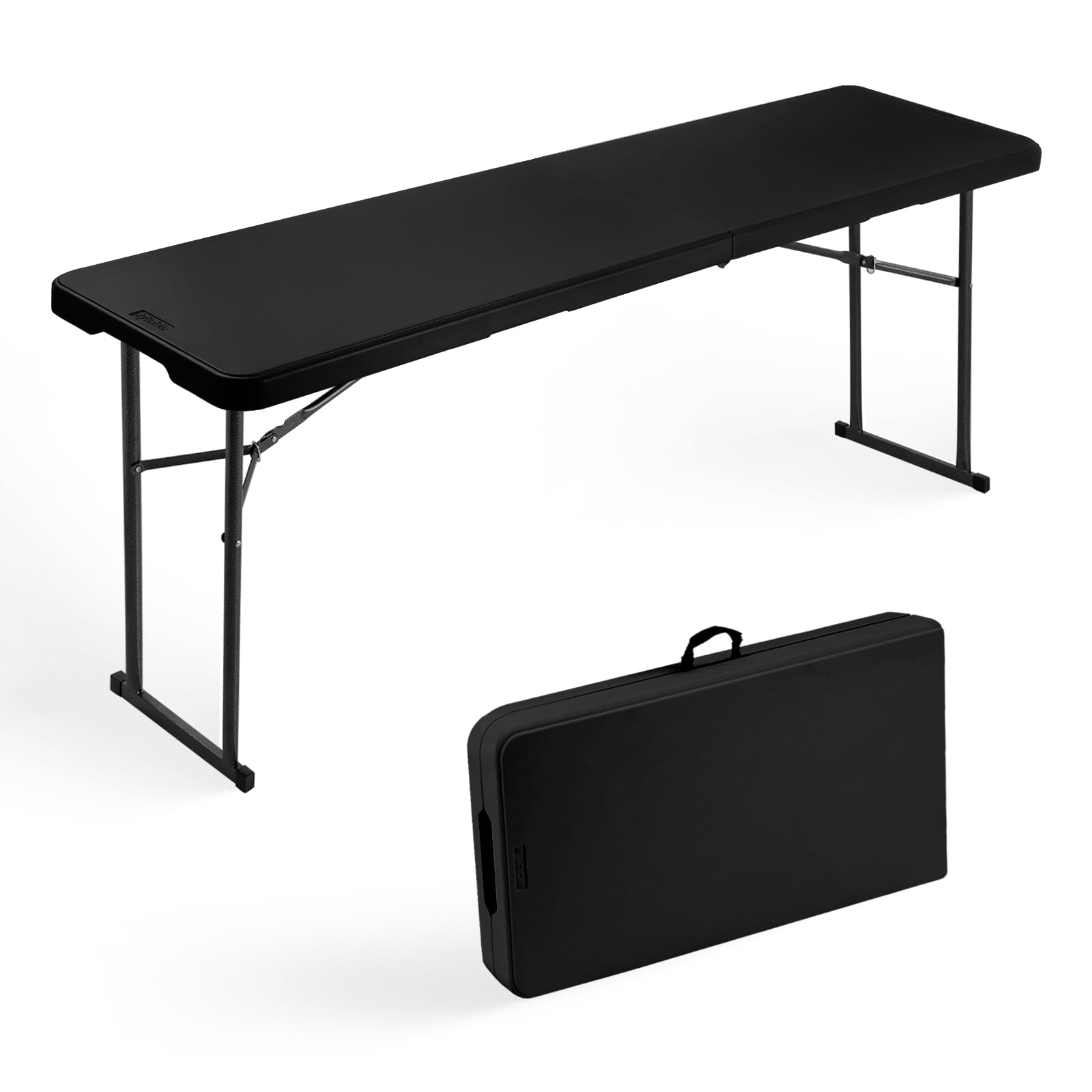 Byliable Folding Table 6FT Narrow Portable Plastic Heavy Duty Table