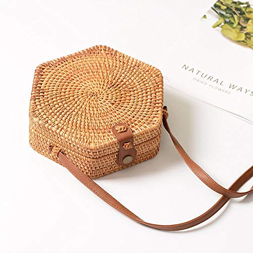 Goglor Sac à main en osier tissé fait main pour femme