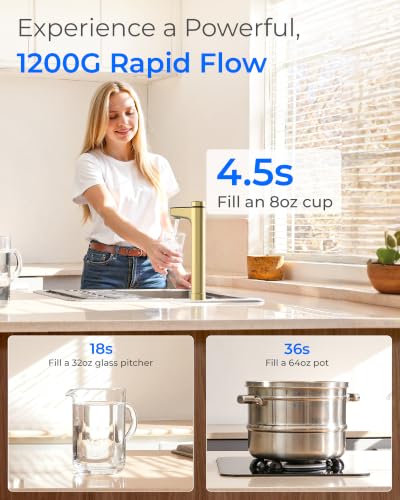 Image of Waterdrop X12-WAJ Alkaline Mineral Reverse Osmosis Water Filter, 1200 GPD | NSF /ANSI 42 & 58 & 372 Certified, 11-Stage Filtration, Tankless RO Filter, 3:1 Pure to Drain, Smart Gold Faucet, BPA-Free