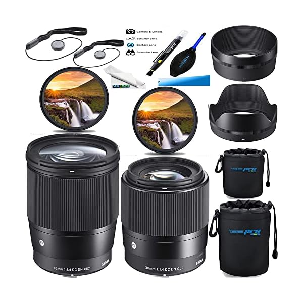 SIG16SIG30SNEB Zwei Objektiv-Set Sigma 16 mm f/1.4 DC DN Modernes Objektiv für Sony E & Sigma 30 mm F1.4 Contemporary DC…