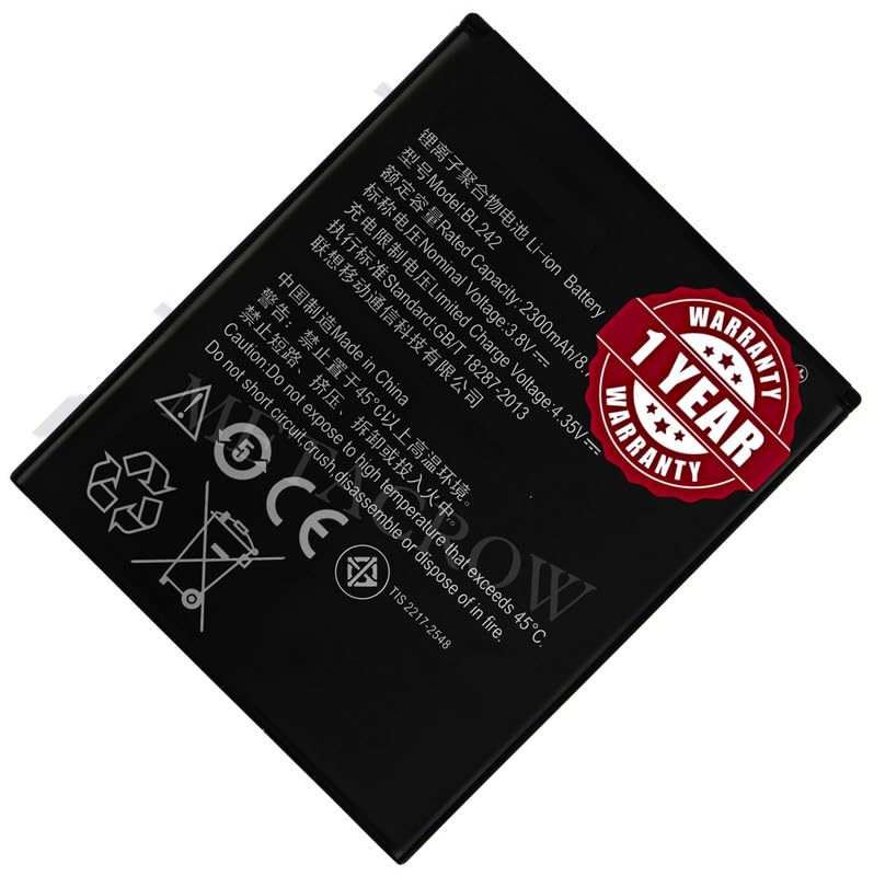 Image of Original BL242 Battery Compatible for Lenovo A3580 | A3860 | A3900 | A6000 | A6000 Plus | A6010 | A6010 Plus | K3 (K30-T, K30-W) | Vibe C (A2020a40) - (2300mAh) - 1 Year Warranty JK1