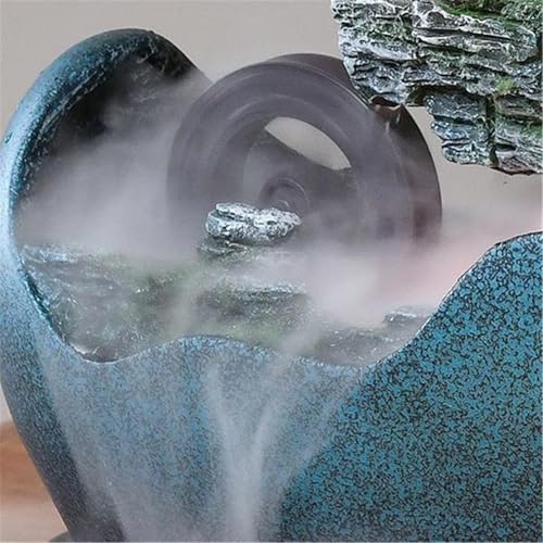 Fuente de escritorio dorada y bonsái artificial con cascada interior 5