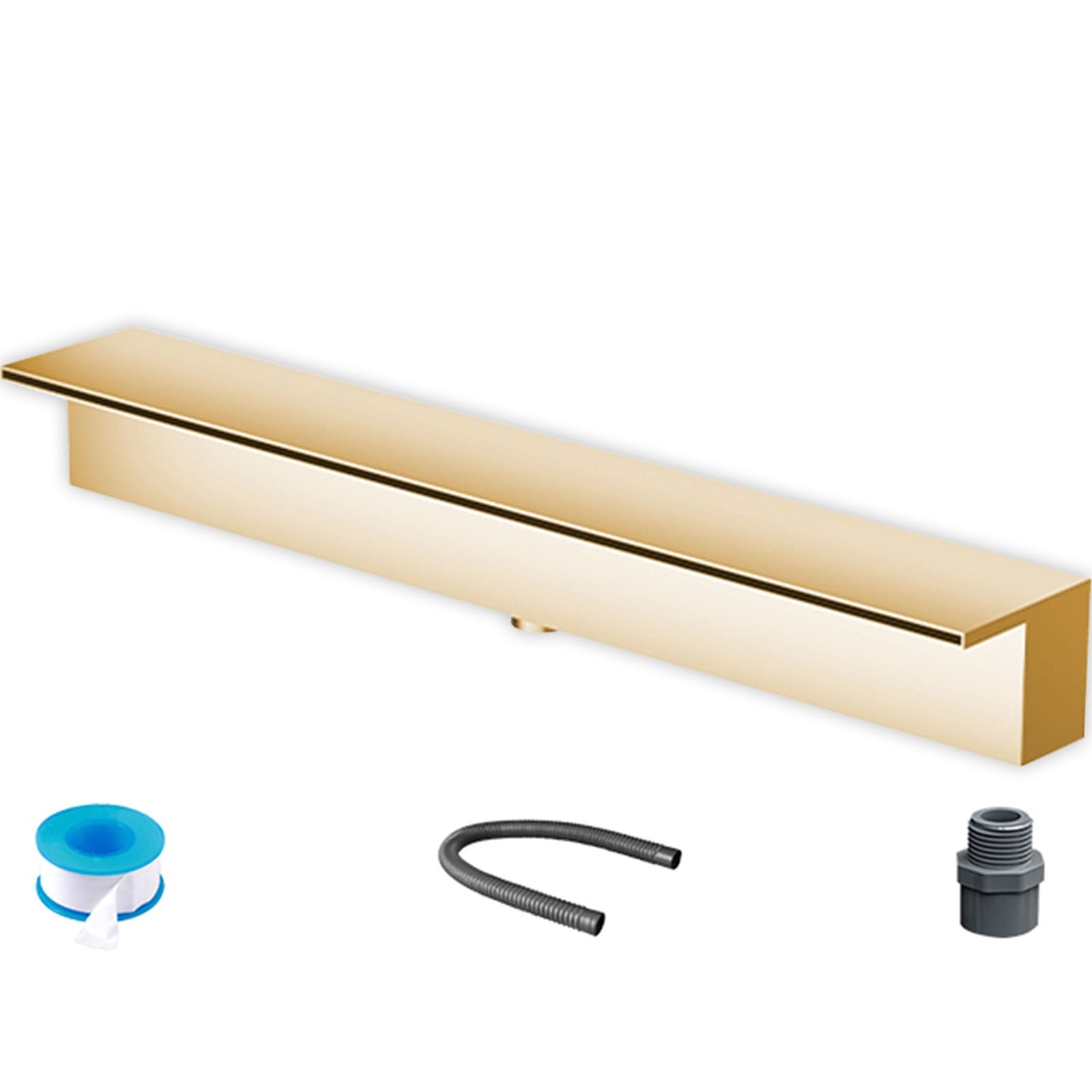 F Mount Stagno Cascata Spillway Kit con Accessori In Acciaio Inox Fontana Piscina Uscita Spray per Patio/Deck 111,8 cm d Acqua Caratteristica