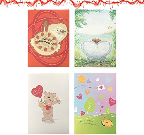 Lucky Gourd 4 Pcs Personalized Recordable Greeting DIY Card for Valentine's, Birthdays, Christmas, Holidays,Send Your Own Personal Voice Message