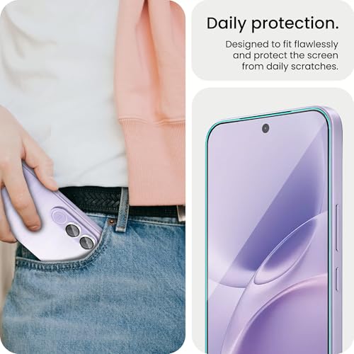 Image of FIRST MART Tempered Glass for Vivo V70 FE 5G with Silver Camera Ring Guard & Installation Kit | HD Clear Edge-to-Edge Screen Protector, Scratch Resistant, Case-Friendly | Pack of 1