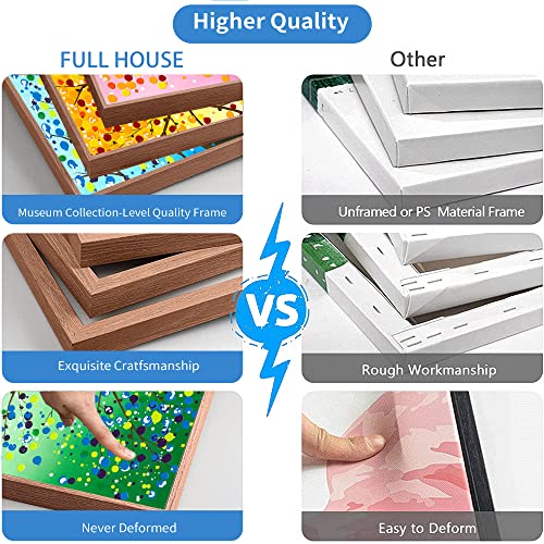 Full House Canvas Wall Art 4 Seasons Colorful Trees Framed Canvas Prints Aesthetic Wall Paintings For Living Room Bedroom Office Home Decor, 4 Panels #TOP2