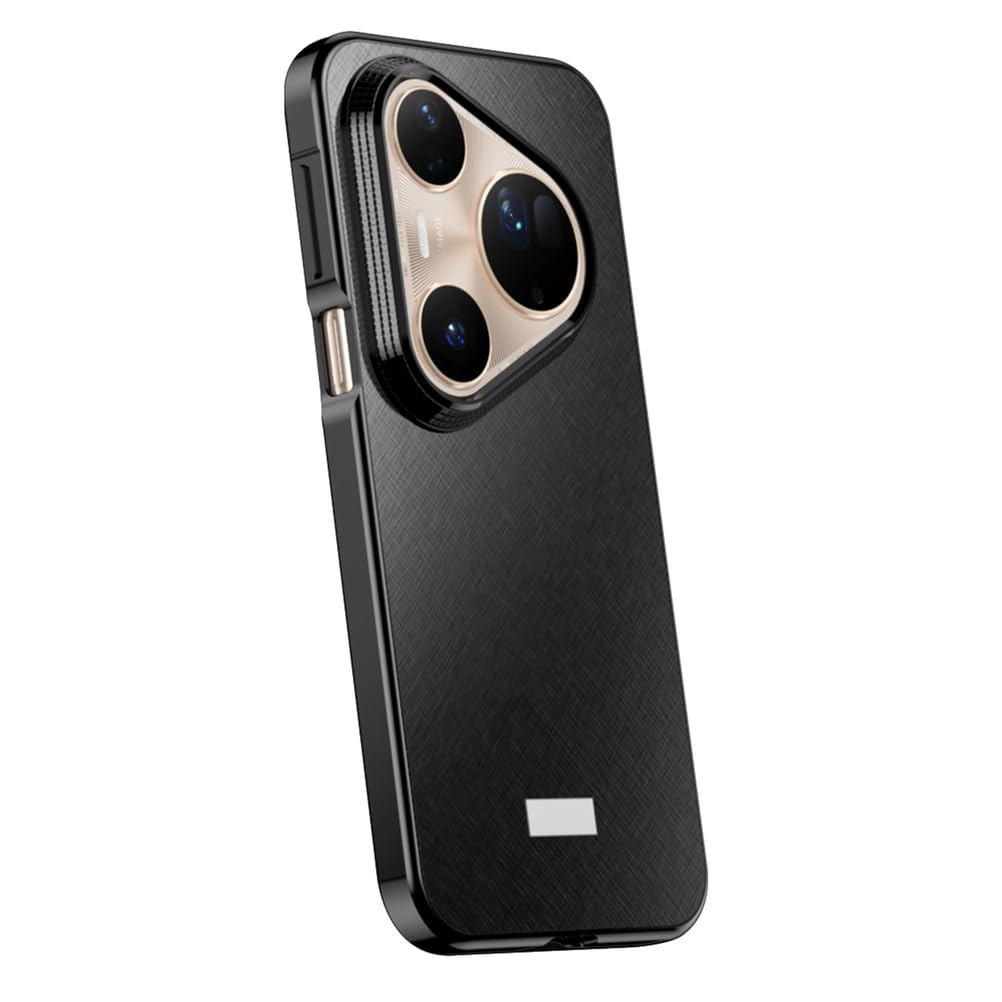 Metal Case for Huawei Pura 80 Ultra/80 Pro +/80 Pro/80, Camera Protection Stylish Phone Cover Magnetic Disassembly Anti-Scratch Fiber Lining Case,Black,80 Ultra