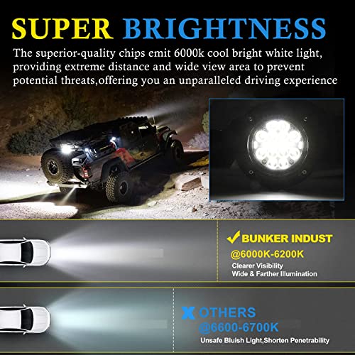 Bunker Indust Flush Mount Led Light Pods 5 Inch Led Work Light Bar Pair 48W Driving Bumper Lights Flood Spot Combo Off Road Fog Lights Waterproof For Tractor Truck Atv Utv Golf Cart #TOP2