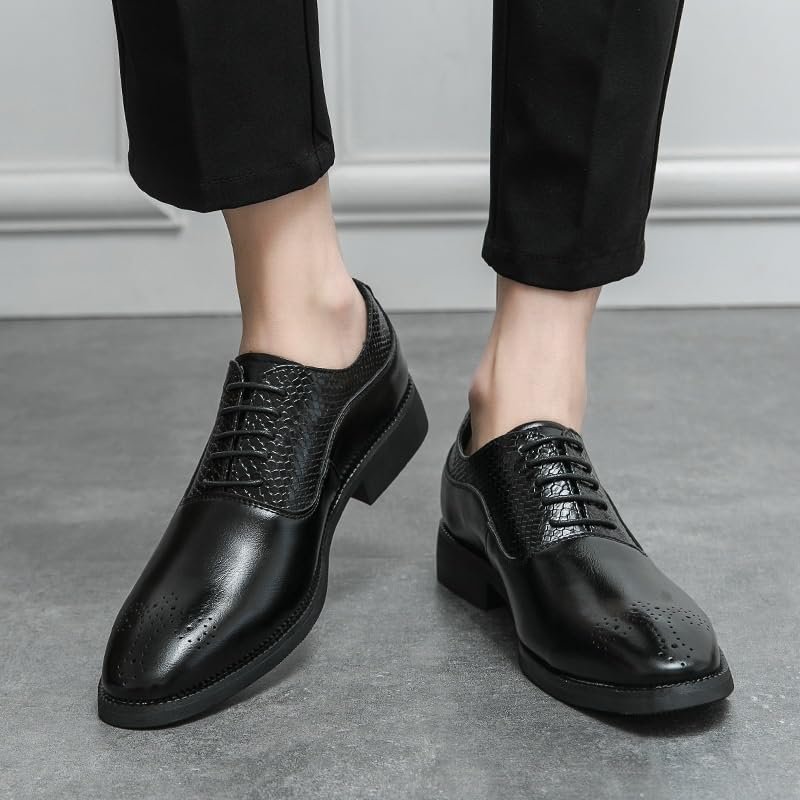 Men's Patent Leather Oxford Dress Shoes Formal Business Comfort Derby Softsole Walking Breathable Shoes2