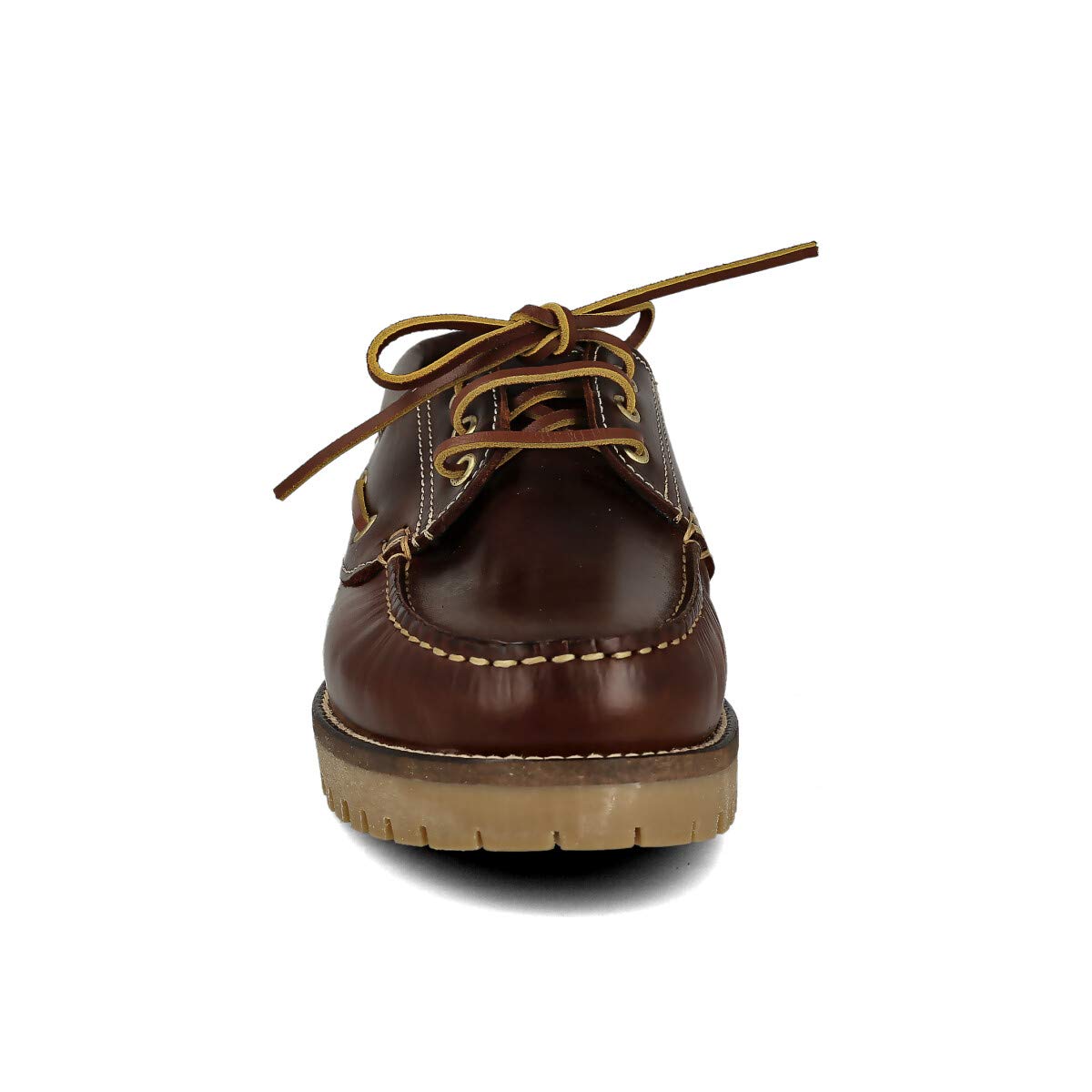 Zapatos Náuticos Timber de Piel Seahorse Engrasada Hombre 3-Ojales Piso Goma Caramelo Negro