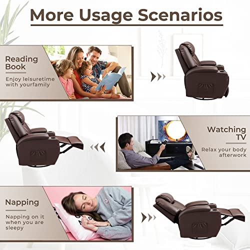 Sillón reclinable masaje Marrón con cuero miniatura 7