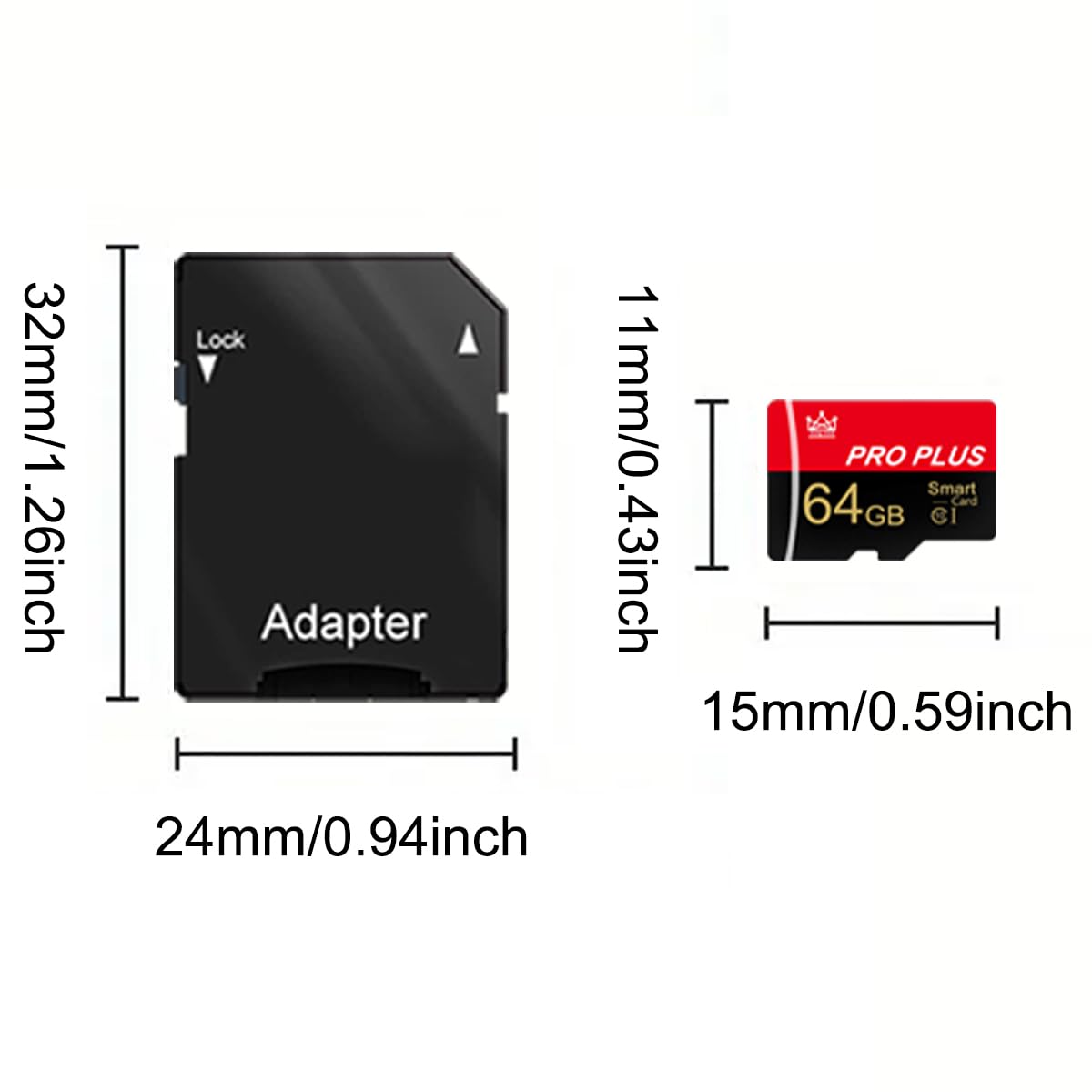 Paquete de 5 tarjetas de memoria de 64 GB con adaptador, tarjeta de memoria de alta velocidad, UHS-I C10 A1 tarjeta TF para tableta/teléfono móvil/cámara/audio del coche/consola de juegos (TF295 64 GB