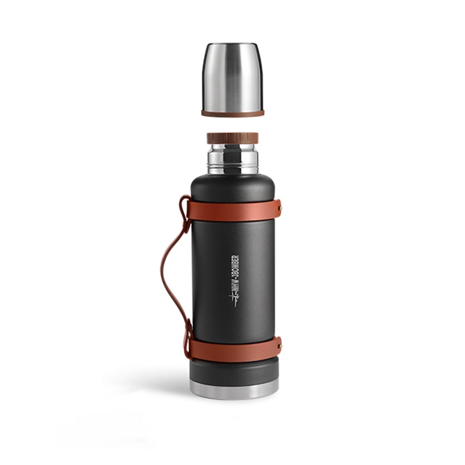 Espresso-Kaffee-Thermosbecher mit Tassen-Set, tragbarer Reise-Wasserkocher, Vakuum-Edelstahl, auslaufsicheres Camping-Zubehör