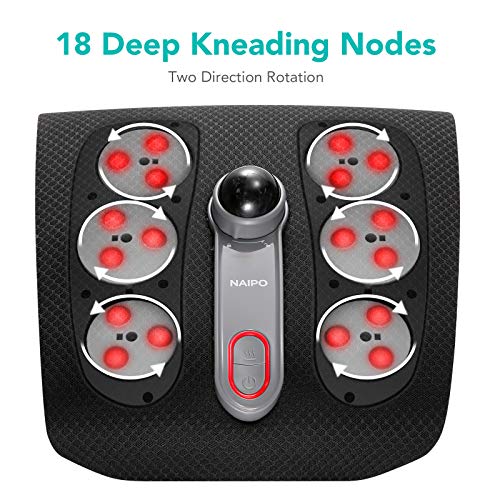 Naipo Massage Shiatsu des Pieds, Masseur Shiatsu Pieds, Appareil de Massage pour Pieds avec Massage Shiatsu Profond, 18 Nœuds de Massage, Fonction Chaleur, Contrôles Tactiles et un Design Ergonomique Naipo Massage Shiatsu des Pieds, Masseur Shiatsu Pieds, Appareil de Massage pour Pieds avec Massage Shiatsu Profond, 18 Nœuds de Massage, Fonction Chaleur, Contrôles Tactiles et un Design Ergonomique