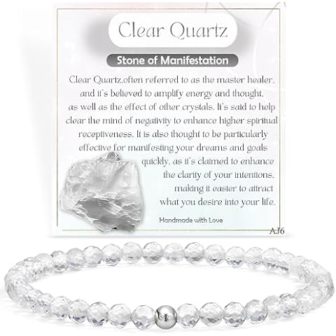 Farfume Clear Quartz Crystal Beaded Bracelet Cover