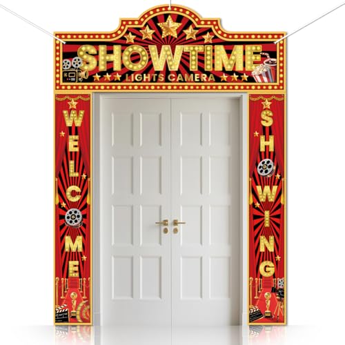 CUTHOLLOW Set de 3 pièces Banderole Personnalisée de Porte - Theme Cinema - Décoration Banderole Bienvenue, Danniere de Porte Originaux, Deco Créative pour...