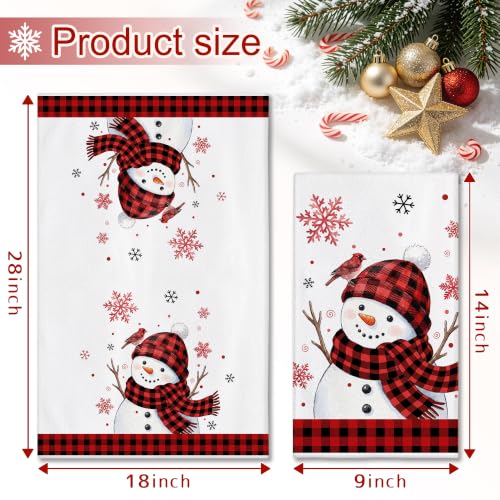 Image of Hexagram Christmas Hand Towels for Bathroom Set of 2, Christmas Kitchen Decor, Soft Luxury Hand Towels 18x28 Inches