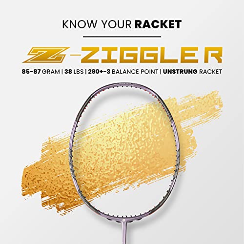 Image of Apacs Z-Ziggler (Unstrung, 38 LBS Max Tension) 6.4mm Slim Shaft | Made in Vietnam | 100% Japanese Graphite Badminton Racket with Free Full Cover | G2-4 1 /8 inches (Purple)